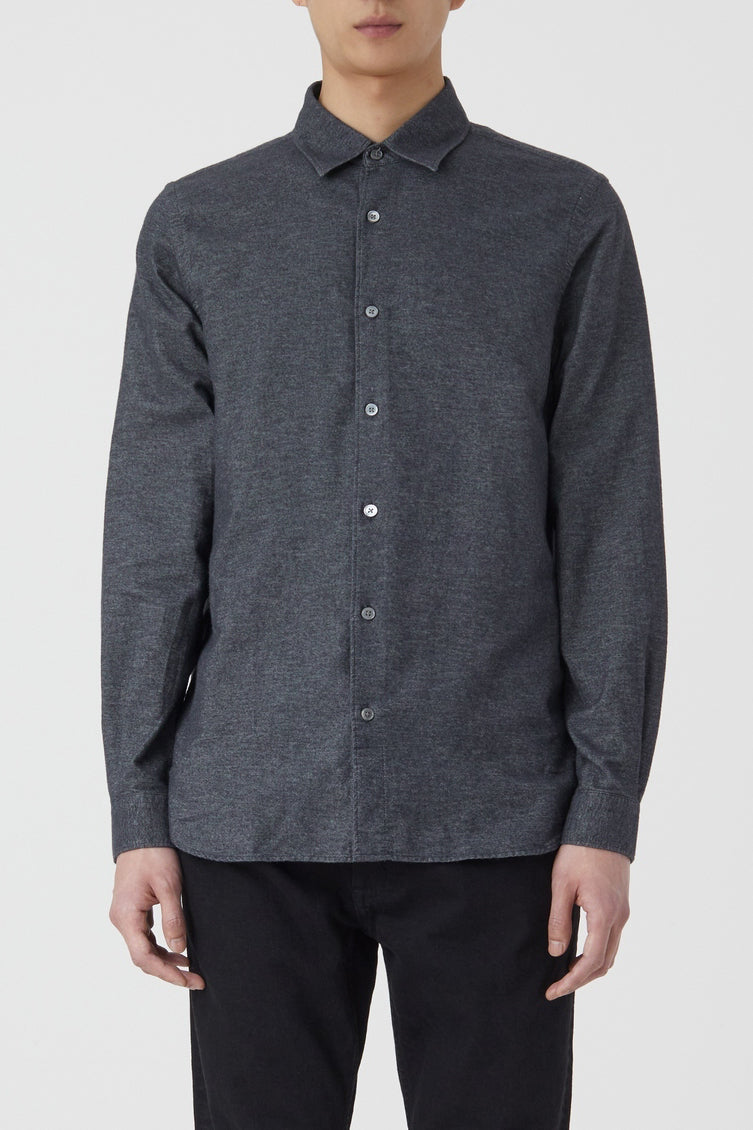 Chemise Basique - Dark Grey Melange - Homme