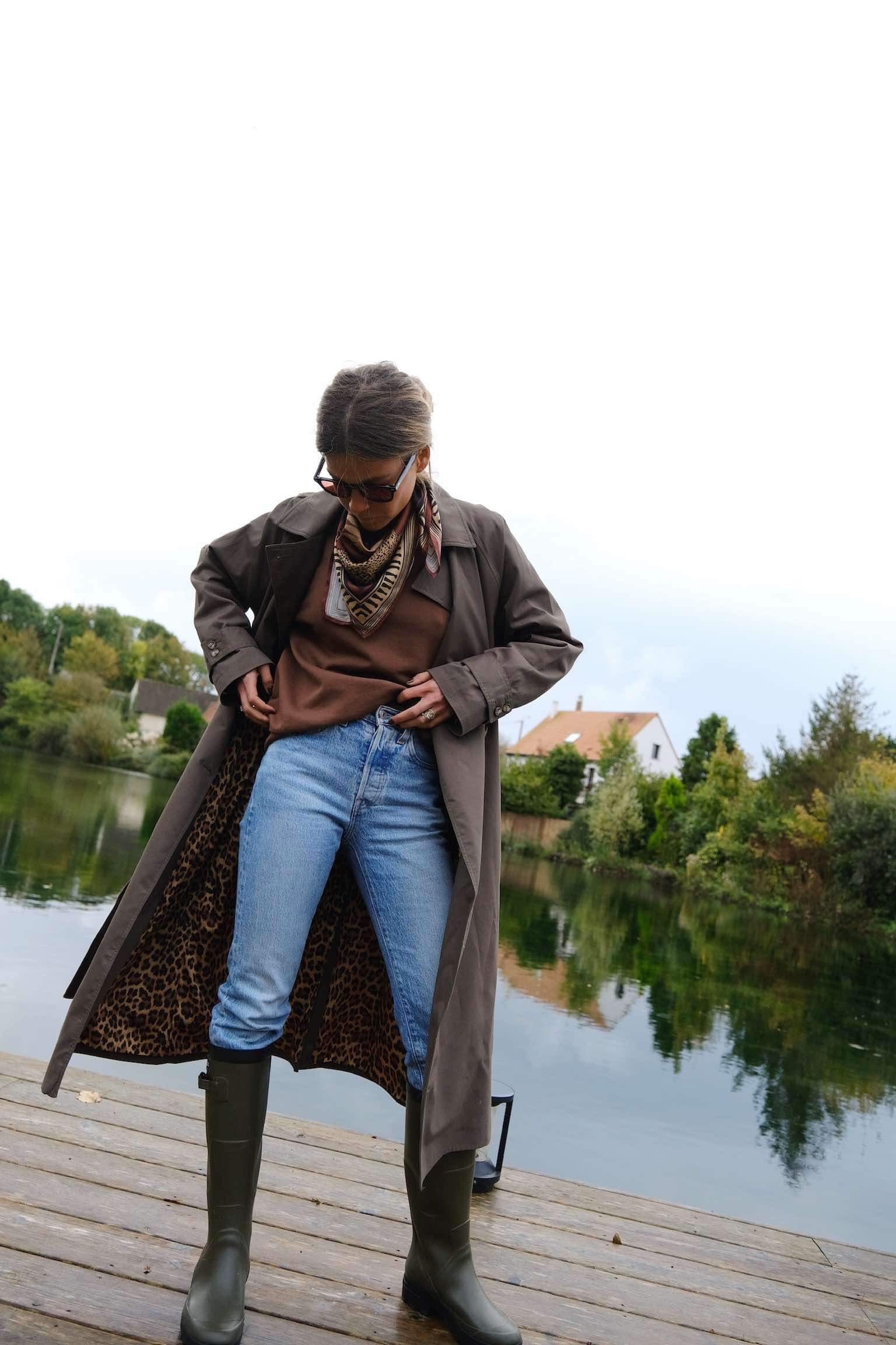Paul Trench Coat Khaki/Leopard