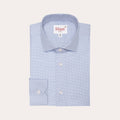 Chemise En Oxford Double Retors Pied De Poule Bleue