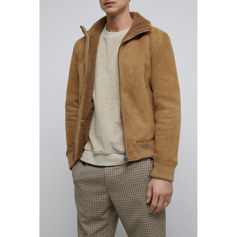 Closed - Shearling Bomber Coat - American Elm - Man