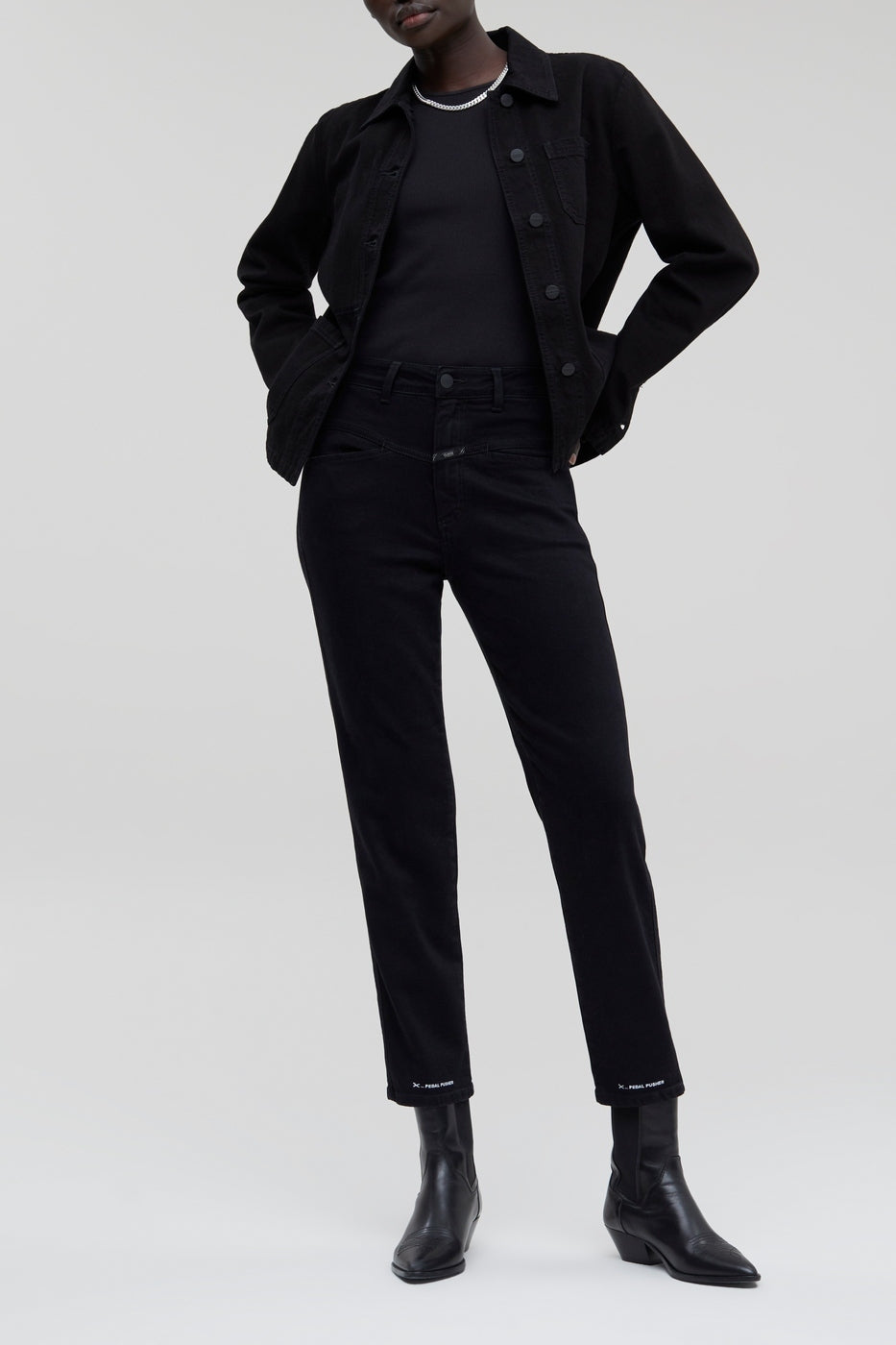Pedal Pusher Jeans - Black - Women