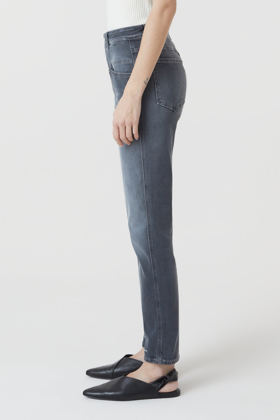 Jeans Pedal Pusher - Mid Grey - Mujer