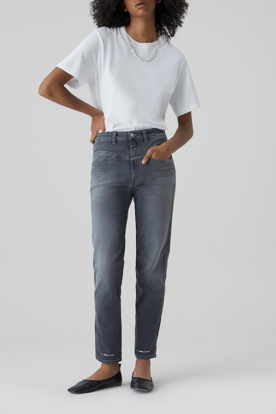 Jeans Pedal Pusher - Mid Grey - Mujer