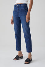 Jeans Pedal Pusher - Azul oscuro - Mujer