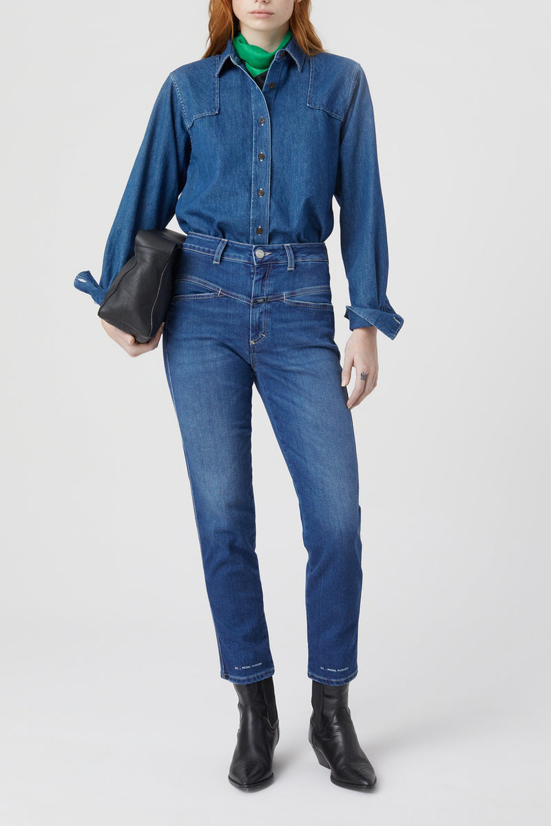 Jeans Pedal Pusher - Dark Blue - Femme