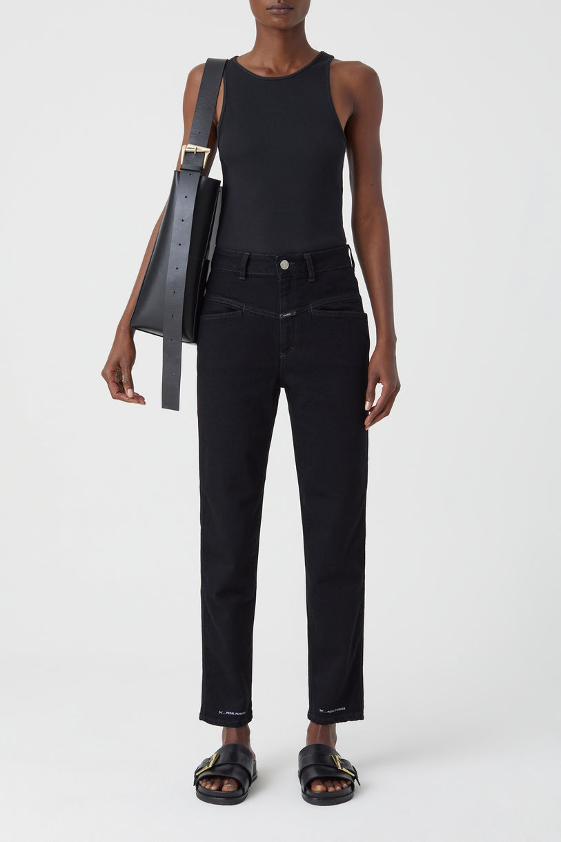 Jeans Pedal Pusher - Black - Mujer