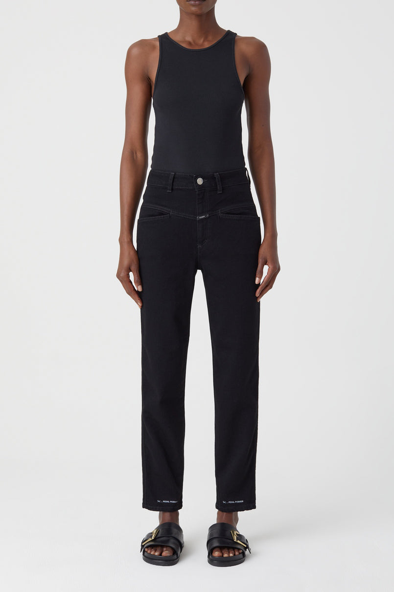 Jeans Pedal Pusher - Black - Mujer