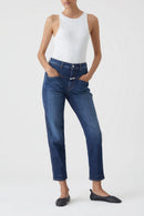 Jeans Pedal Pusher - Dark Blue - Femme