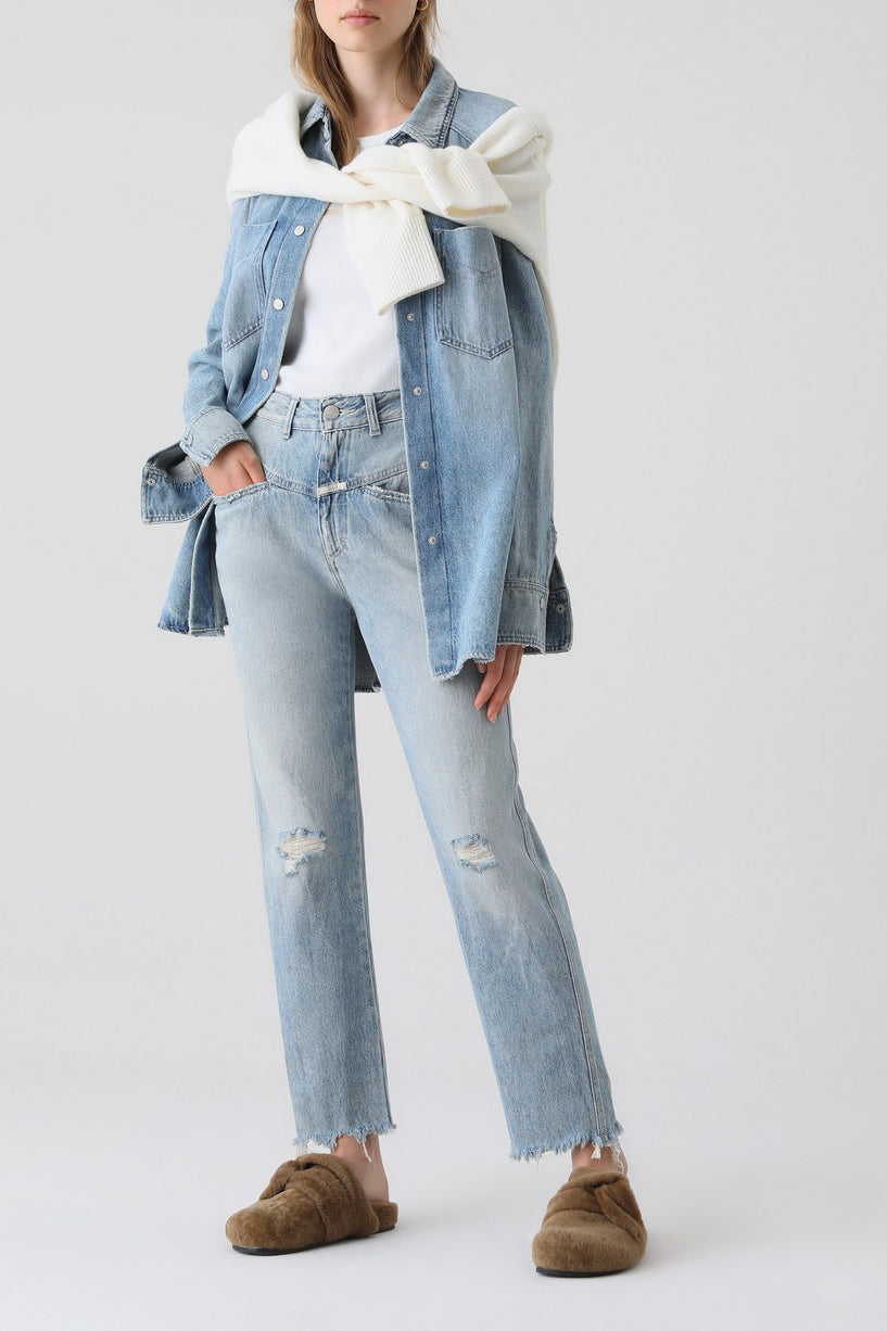 Jeans Pedal Pusher - Light Blue - Women