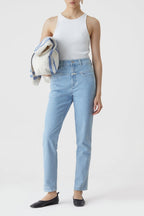Jeans Pedal Pusher - Light Blue - Mujer