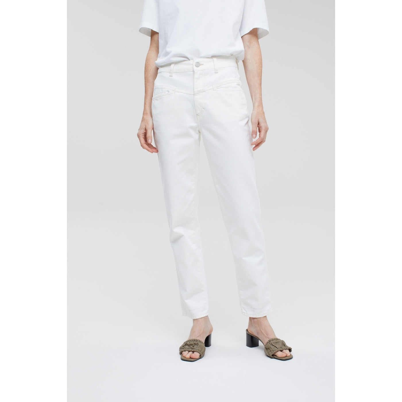 Jean Pedal Pusher - Crema - Mujer