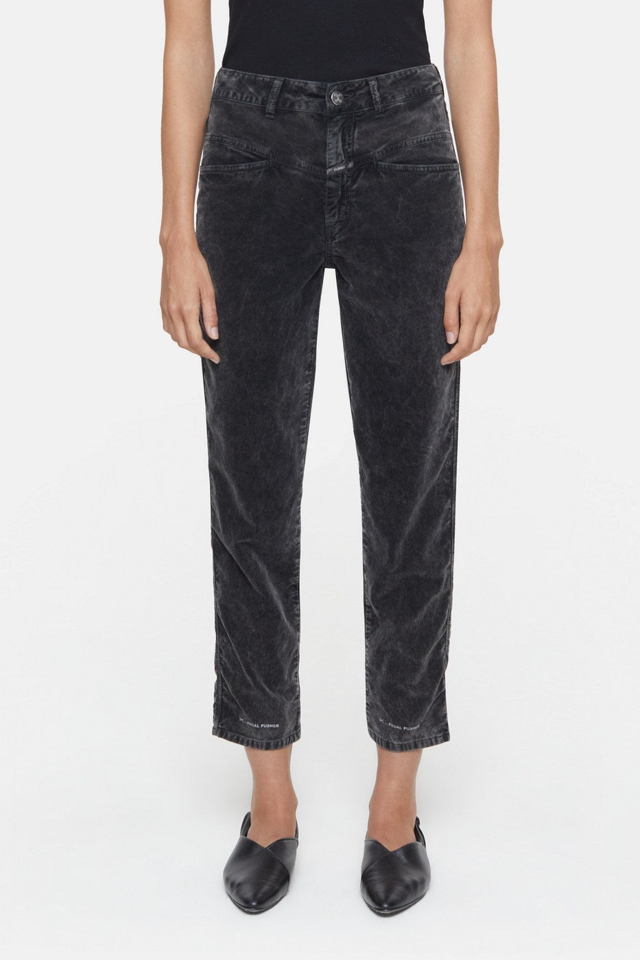 Pedal Pusher Trousers - Washed Black - Women