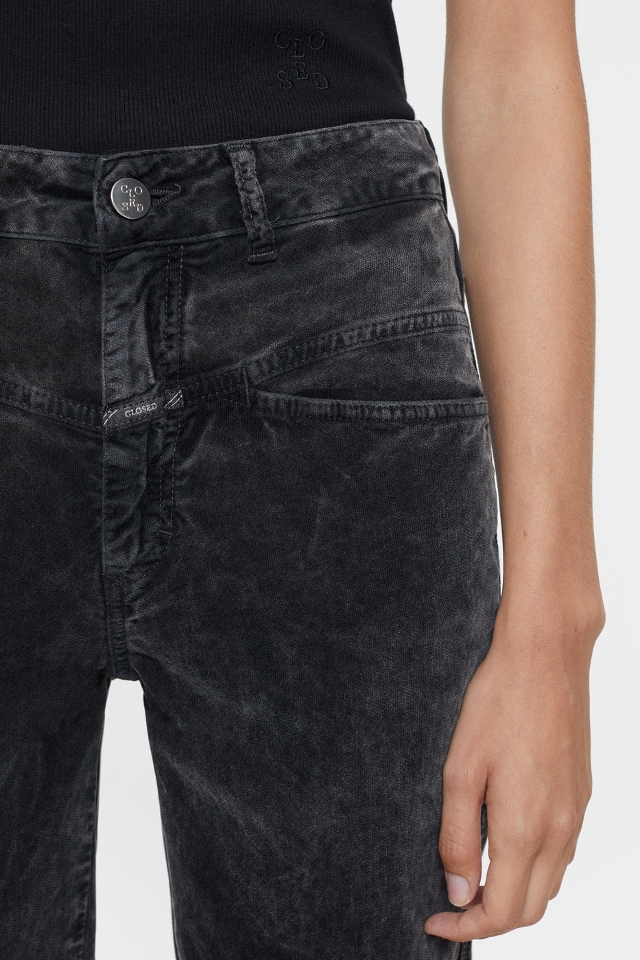 Pedal Pusher Trousers - Washed Black - Women