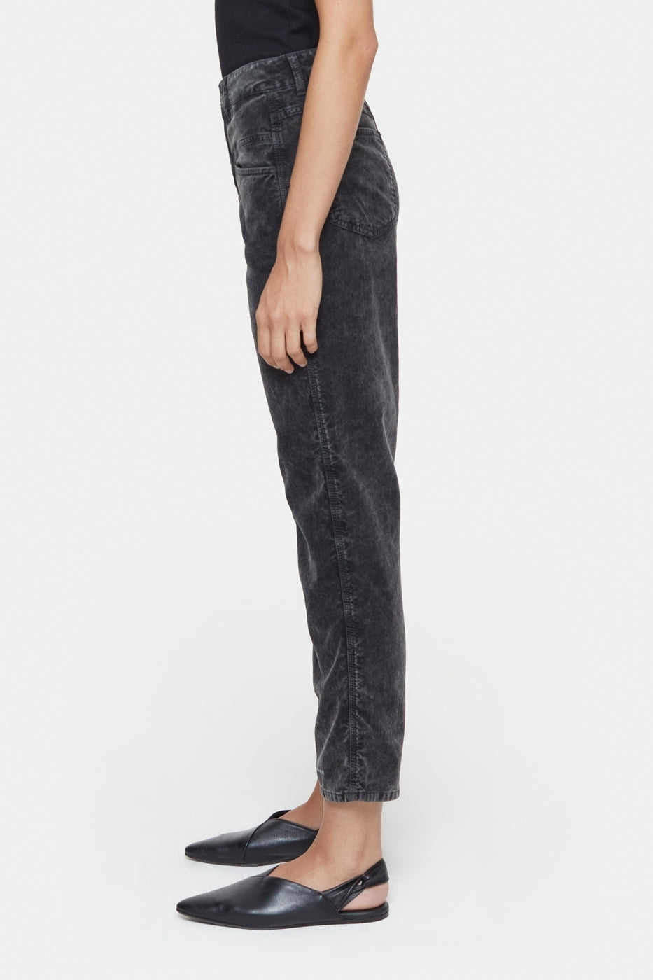 Pedal Pusher Trousers - Washed Black - Women