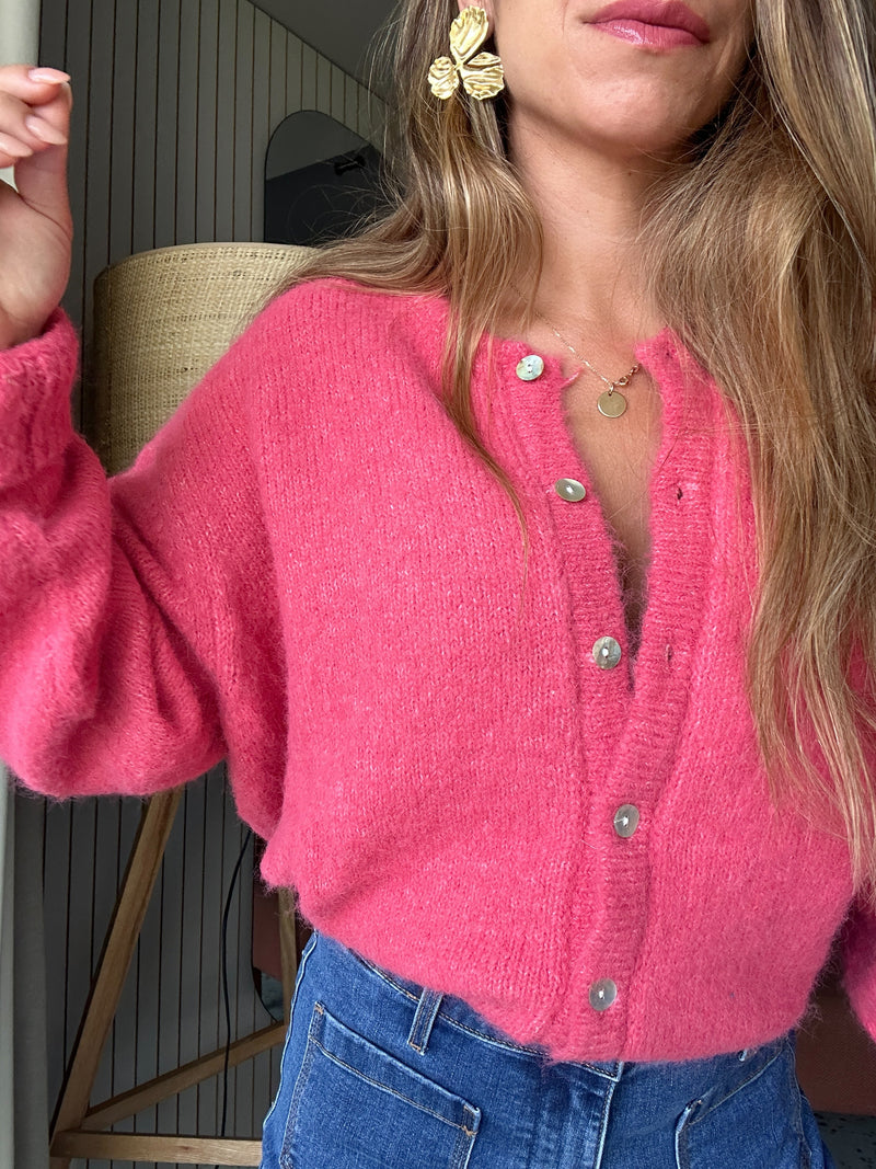 Cardigan Charlie - Rose Framboise