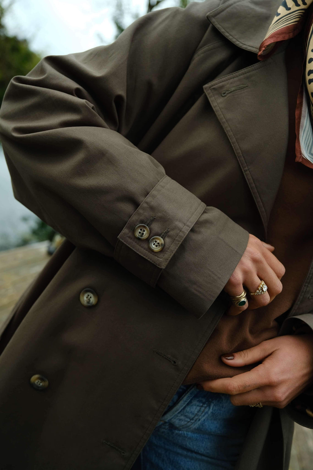 Paul Trench Coat Khaki/Leopard
