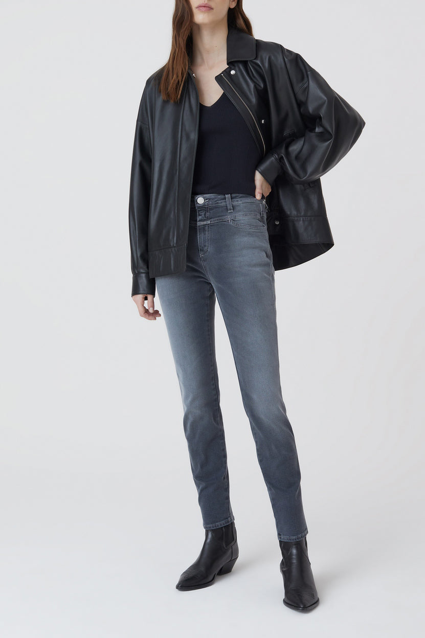 Vaquero Skinny Pusher - Mid Grey - Mujer