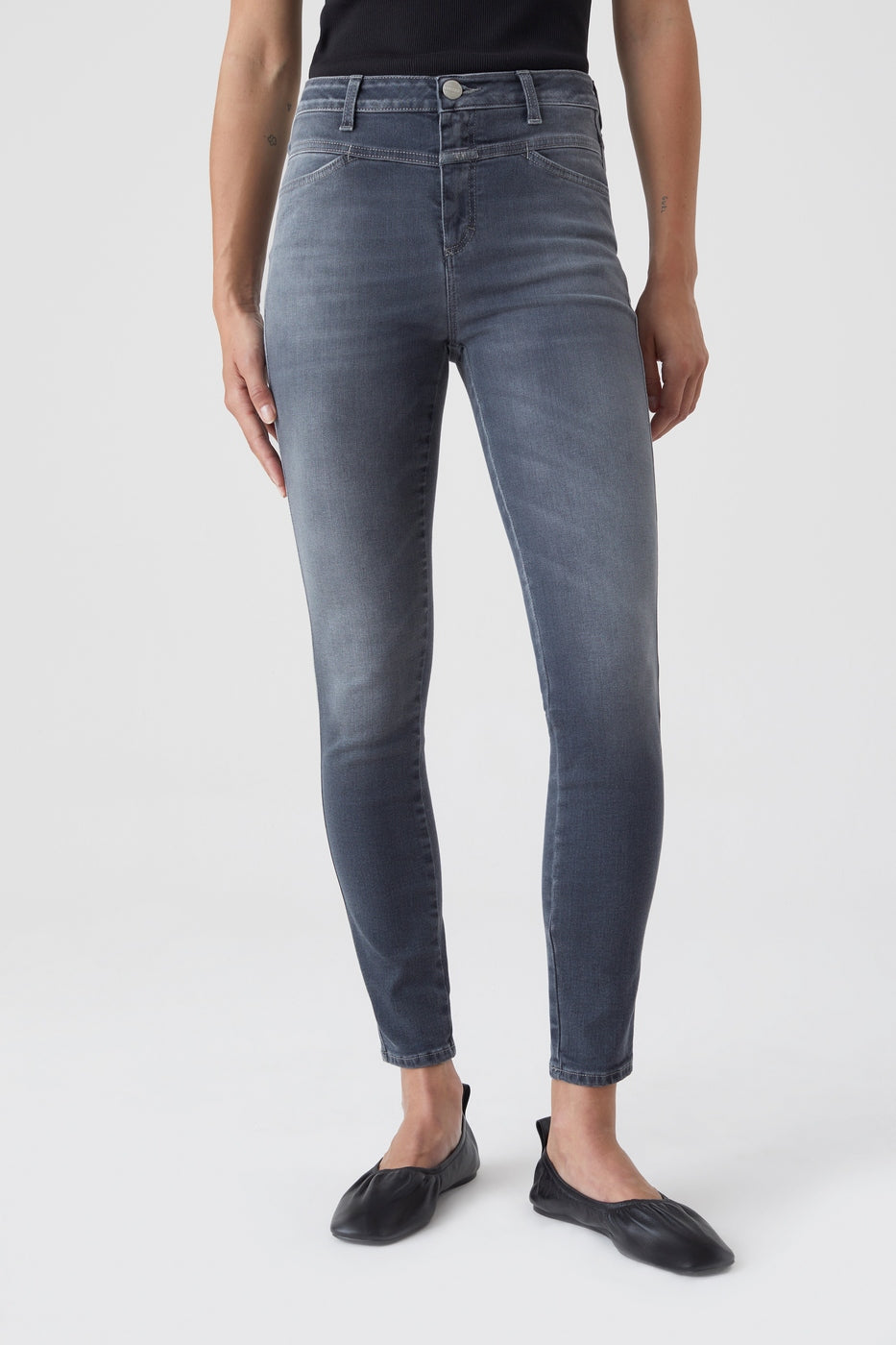 Vaquero Skinny Pusher - Mid Grey - Mujer