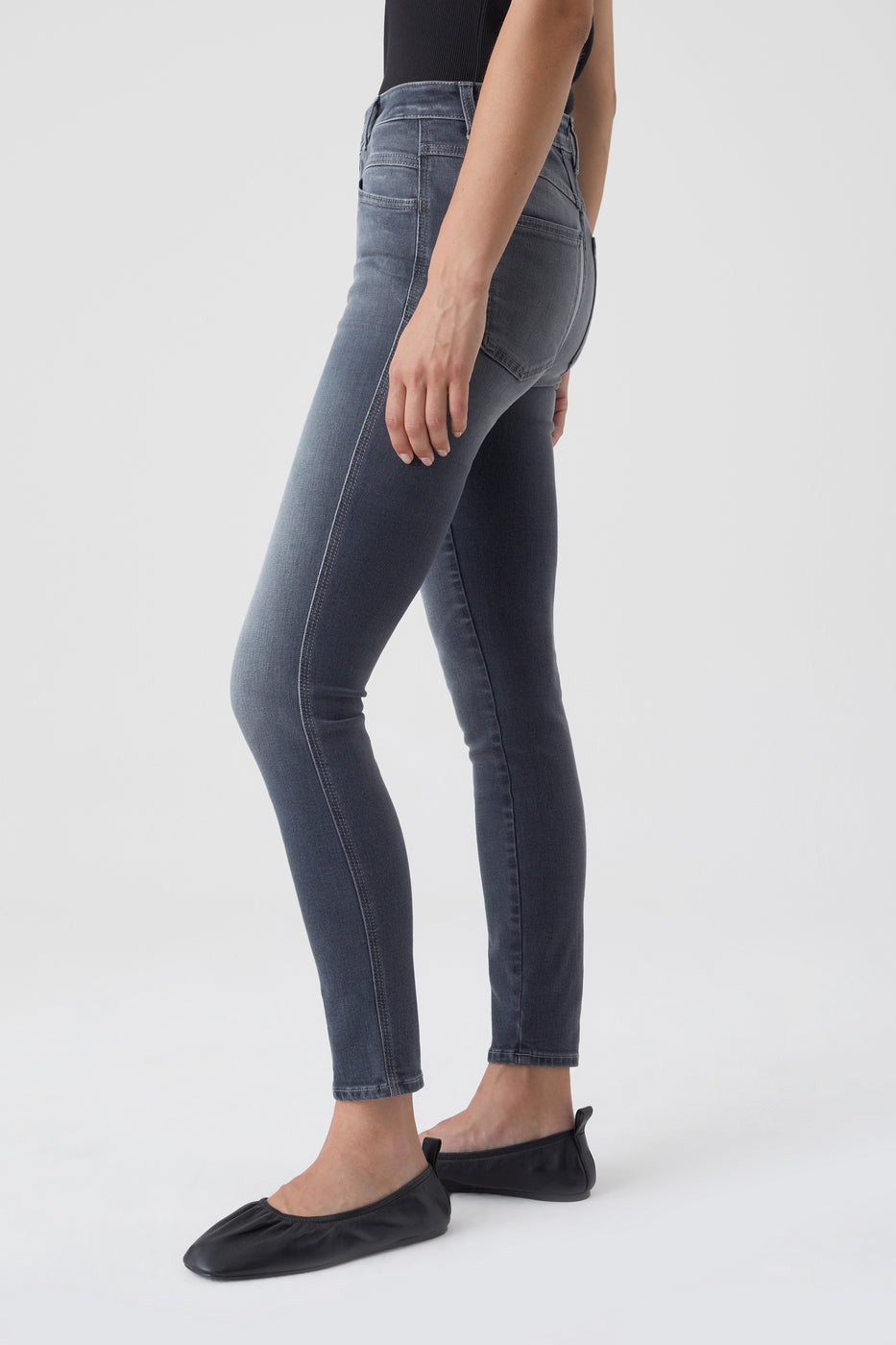 Vaquero Skinny Pusher - Mid Grey - Mujer