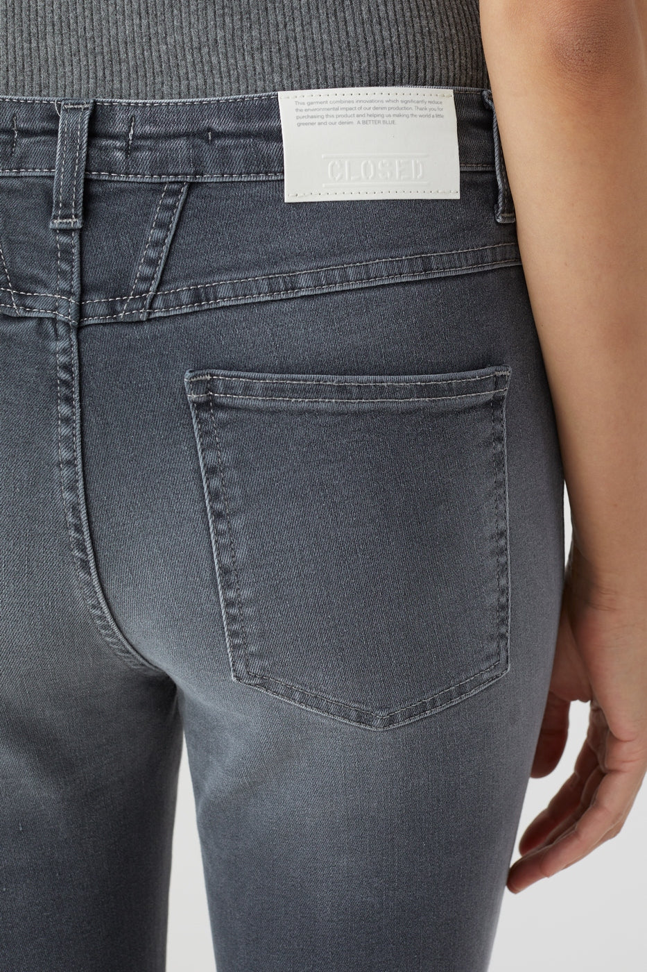Vaquero Skinny Pusher - Mid Grey - Mujer