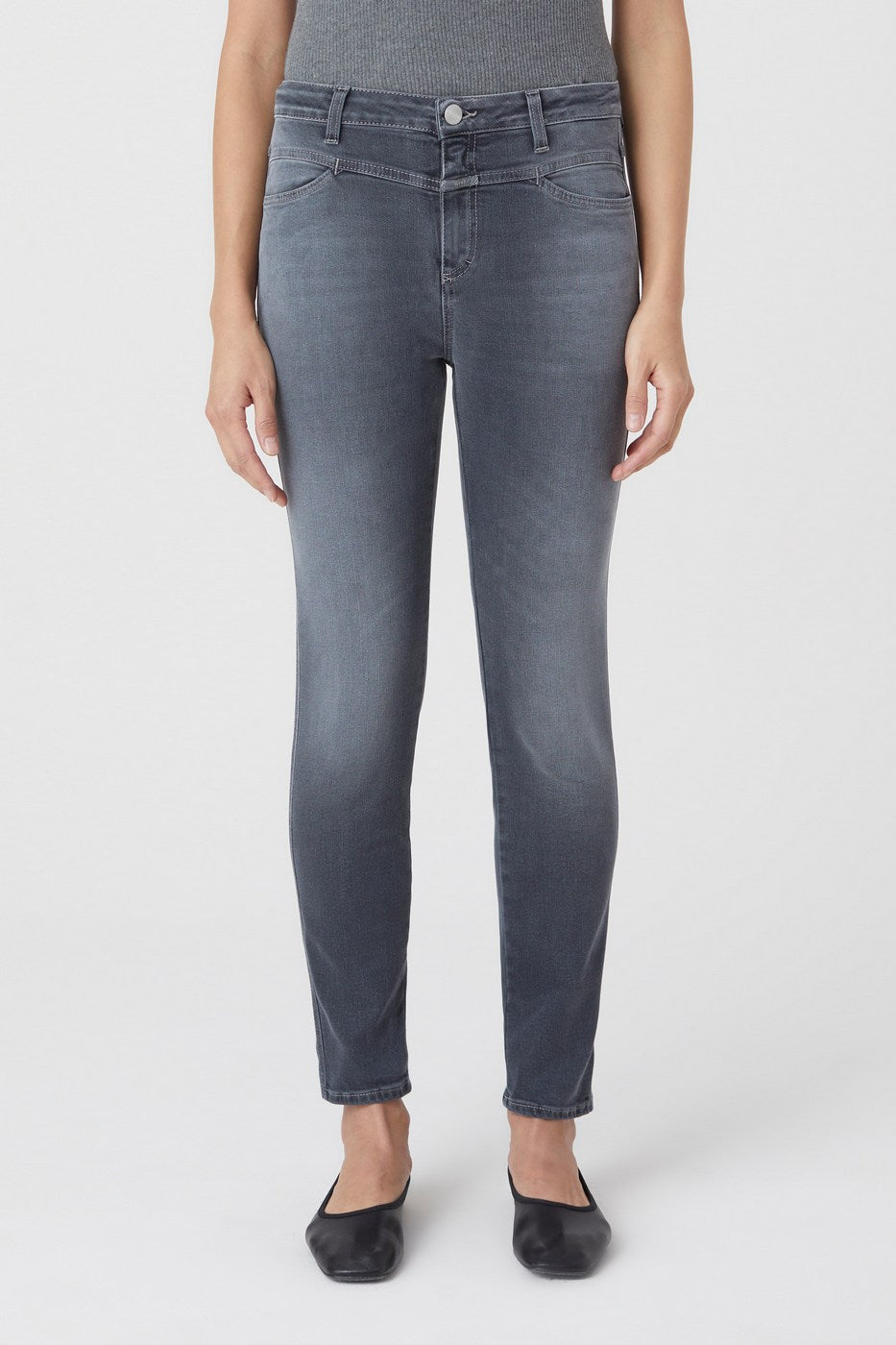 Vaquero Skinny Pusher - Mid Grey - Mujer