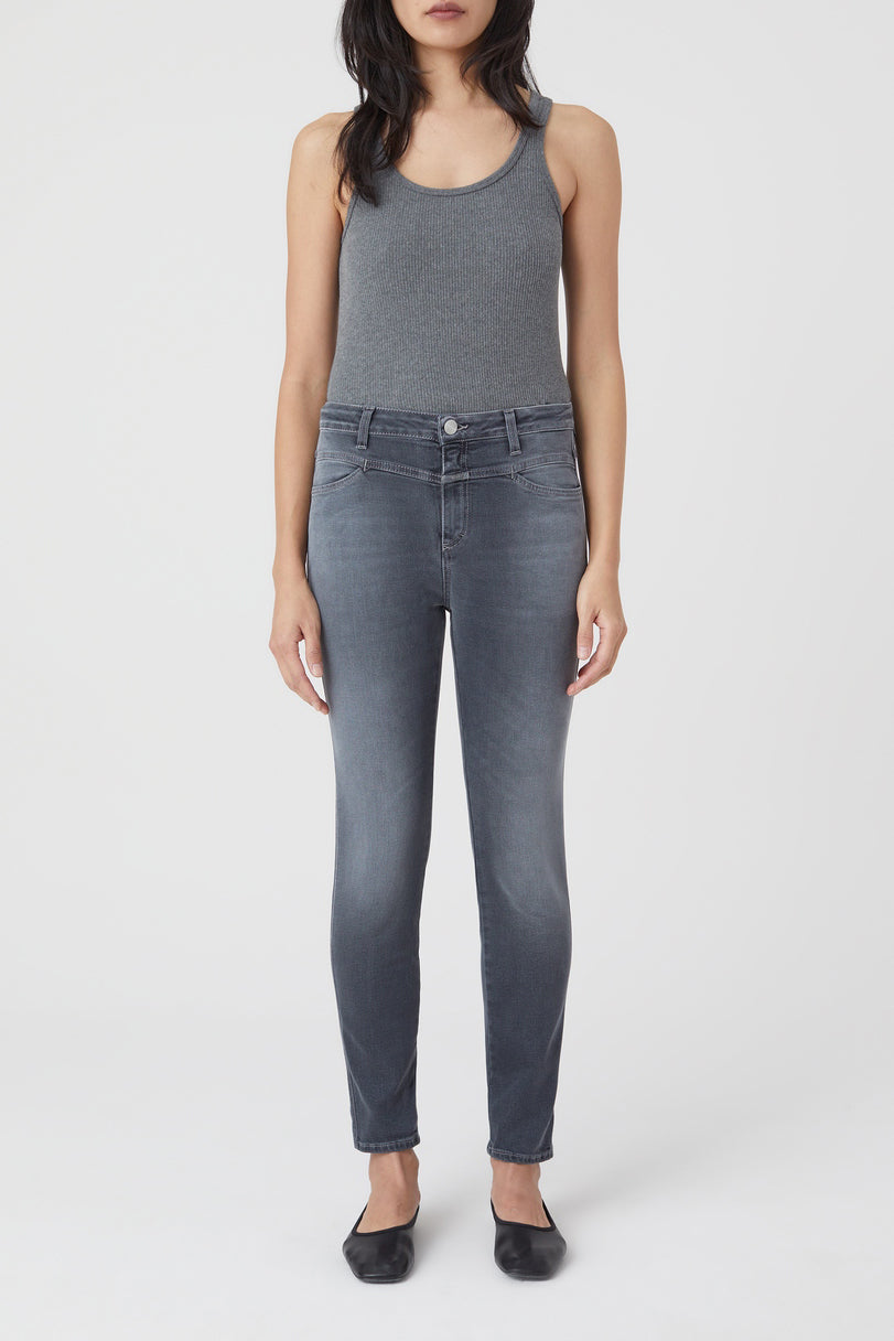 Vaquero Skinny Pusher - Mid Grey - Mujer