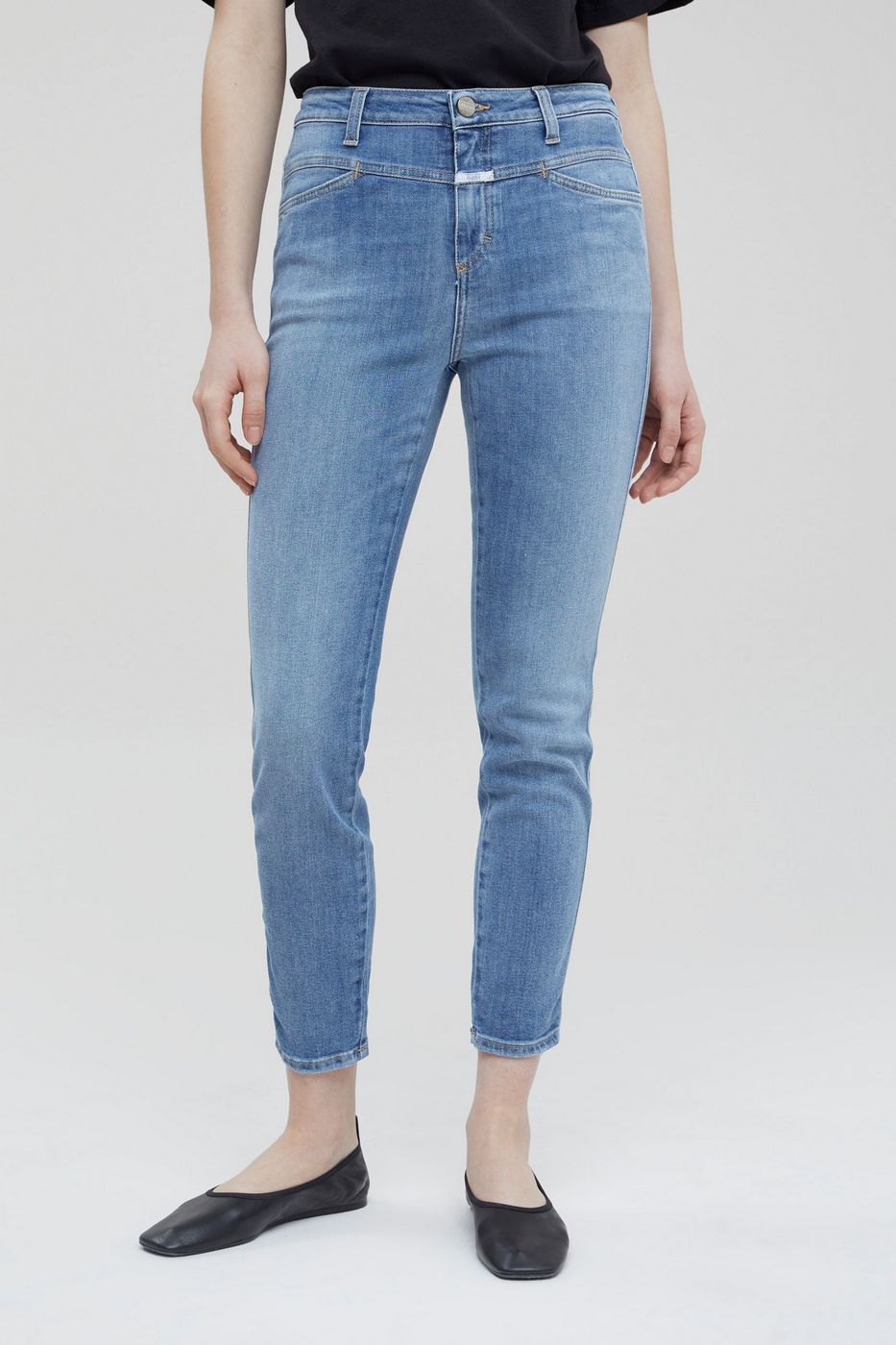 Skinny Pusher Jeans - Mid Blue - Women