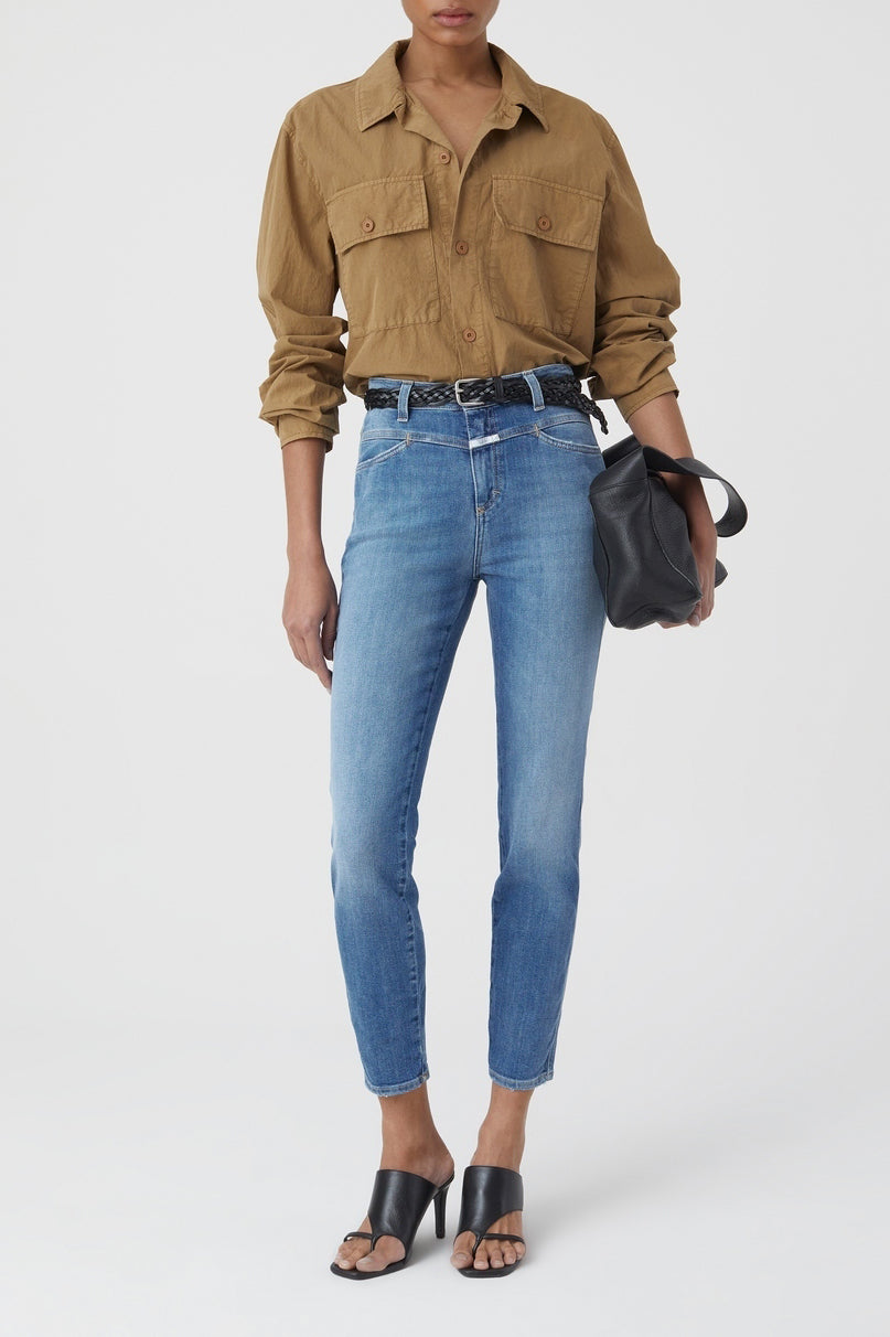 Skinny Pusher Jeans - Mid Blue - Women