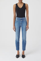 Skinny Pusher Jeans - Mid Blue - Women