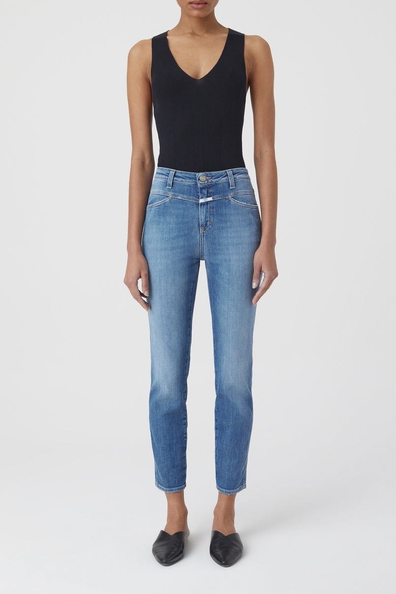 Skinny Pusher Jeans - Mid Blue - Women