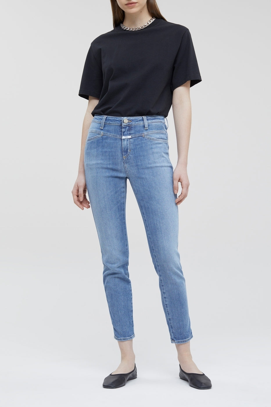 Skinny Pusher Jeans - Mid Blue - Women