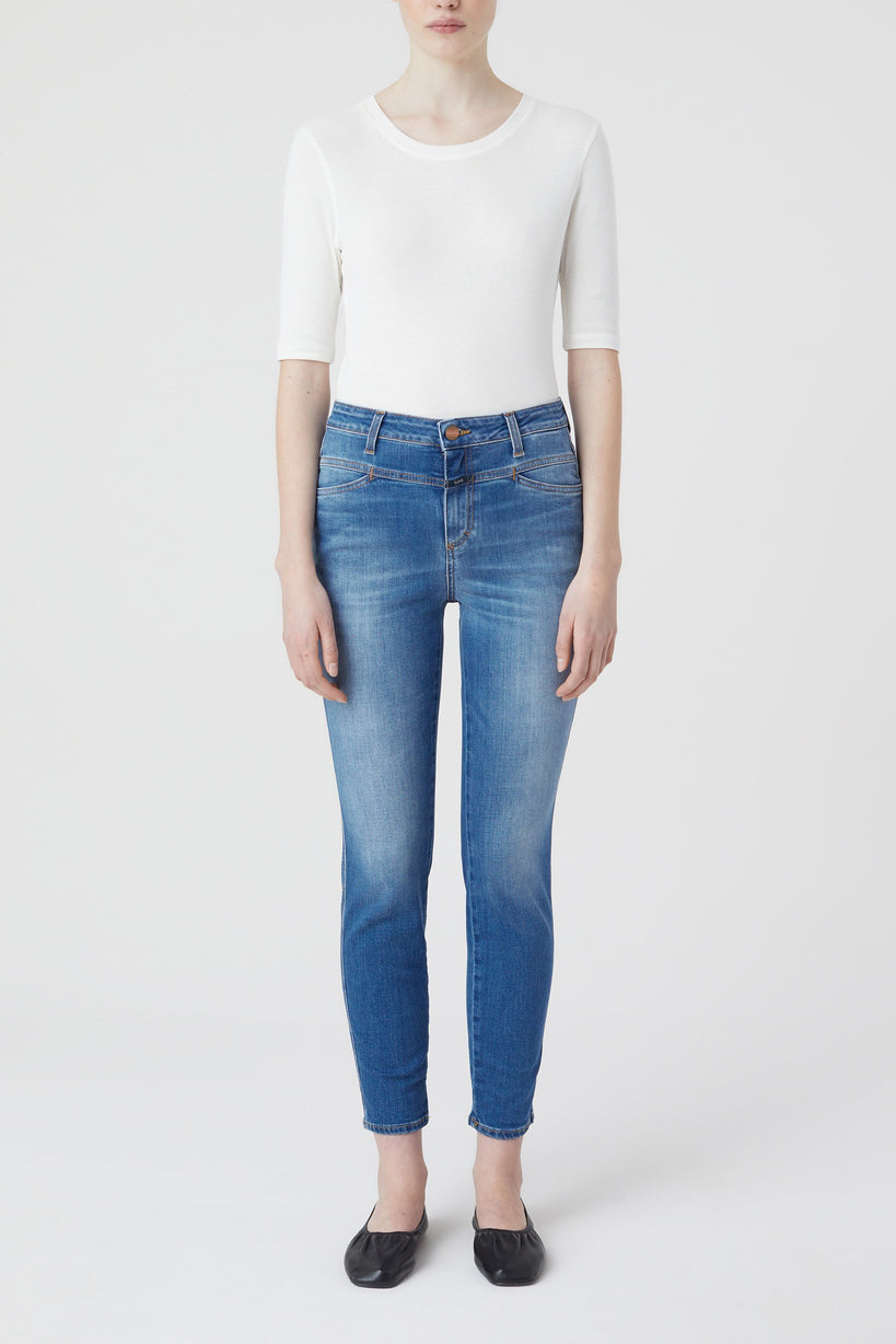 Skinny Pusher Jeans - Mid Blue - Women