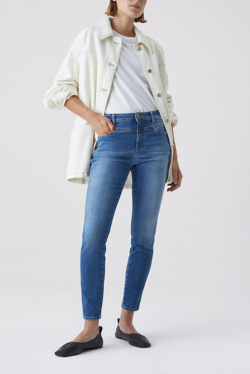 Skinny Pusher Jeans - Mid Blue - Women
