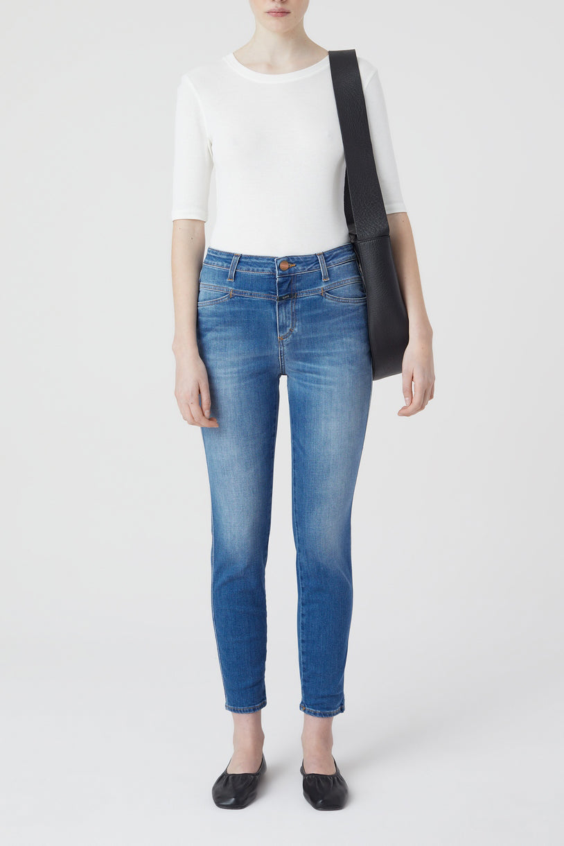Skinny Pusher Jeans - Mid Blue - Women