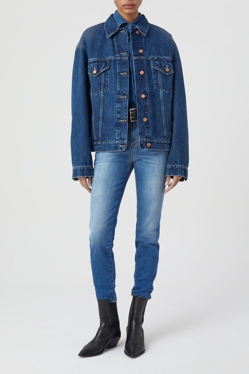 Skinny Pusher Jeans - Mid Blue - Women