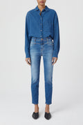 Skinny Pusher Jeans - Mid Blue - Women
