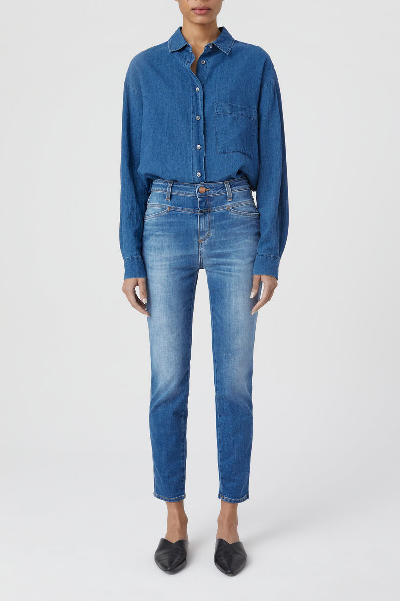 Skinny Pusher Jeans - Mid Blue - Women