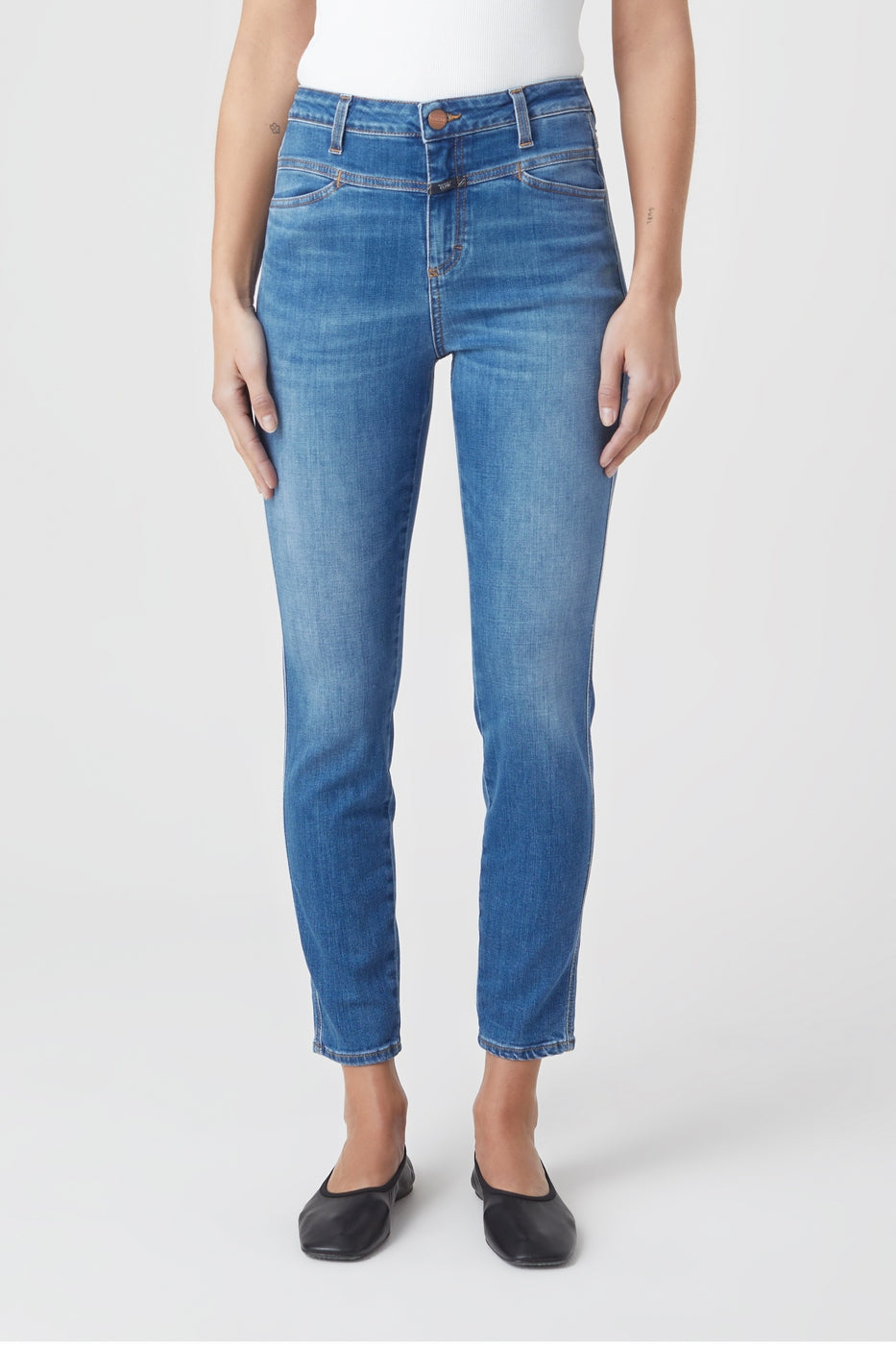 Skinny Pusher Jeans - Mid Blue - Women