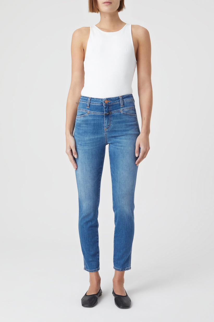 Skinny Pusher Jeans - Mid Blue - Women