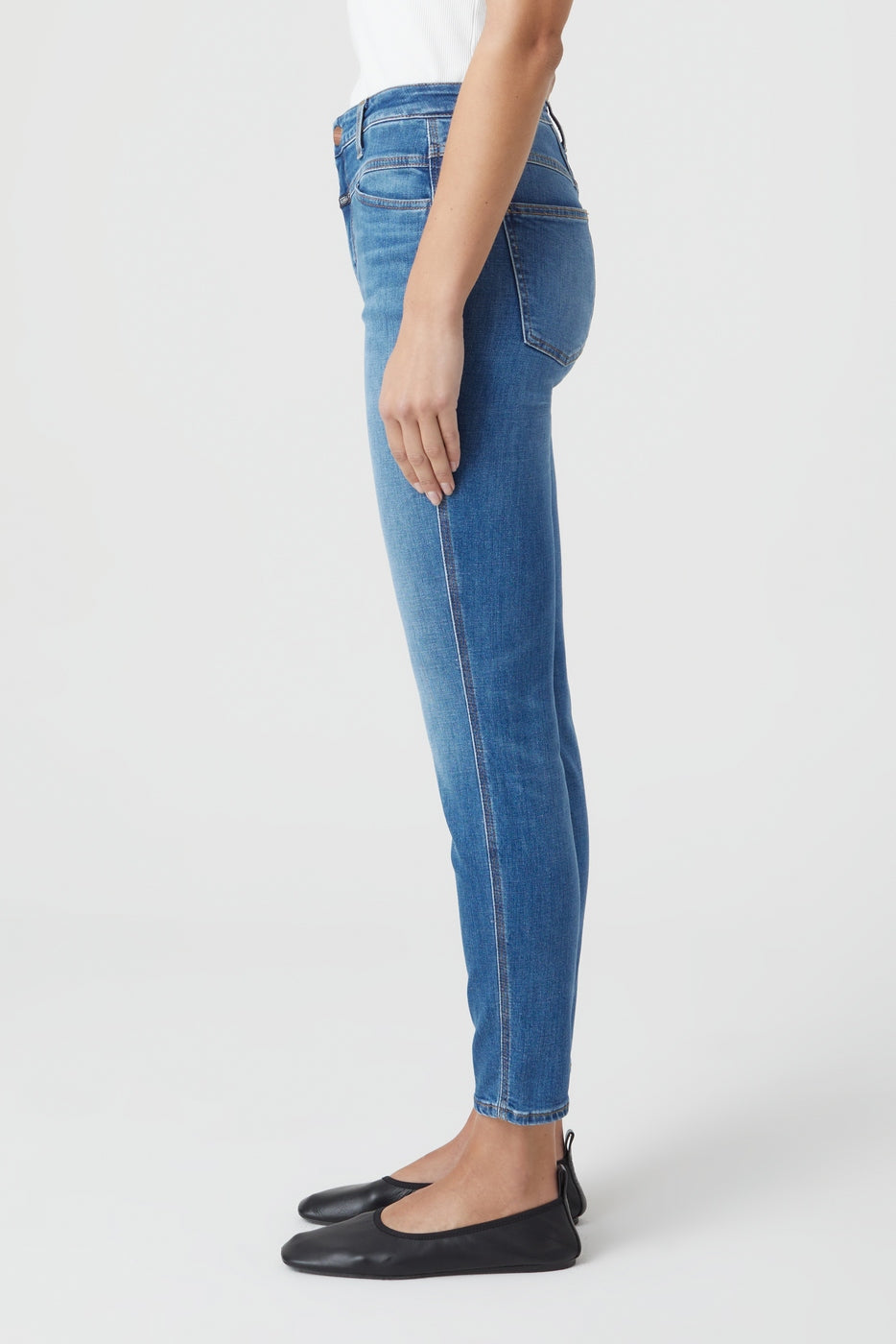 Skinny Pusher Jeans - Mid Blue - Women