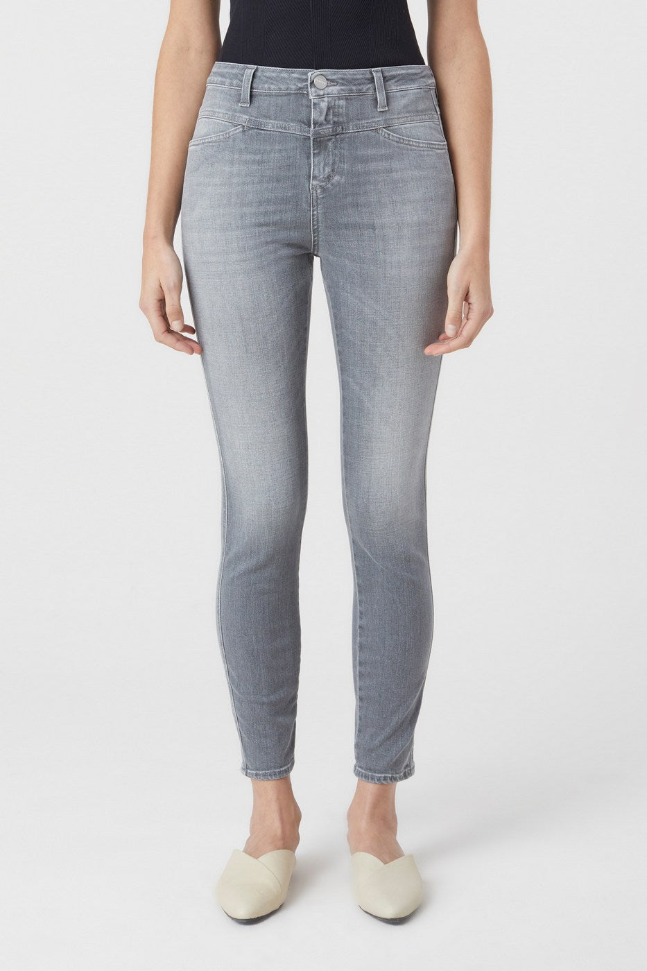 Vaquero Skinny Pusher - Mid Grey - Mujer