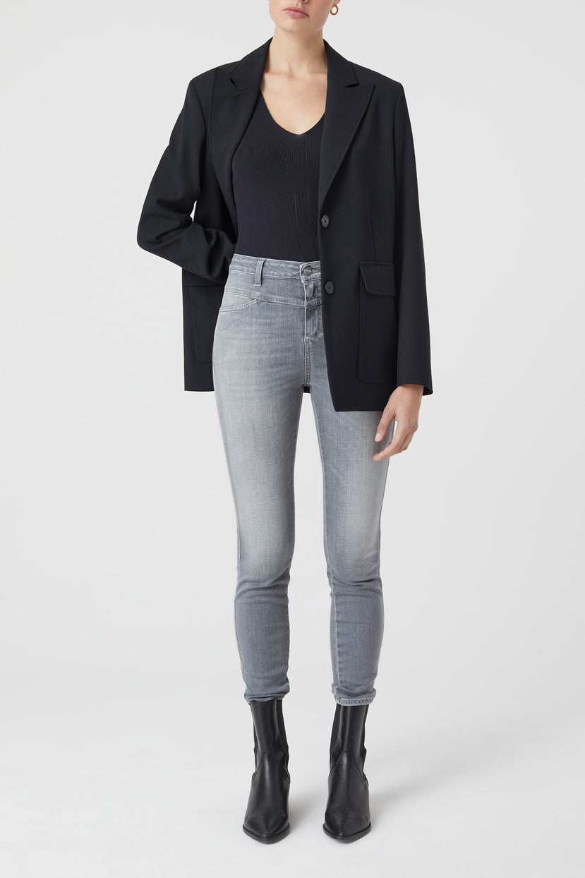 Vaquero Skinny Pusher - Mid Grey - Mujer