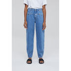 Vaquero Pedal Jeanie - Azul Medio - Mujer