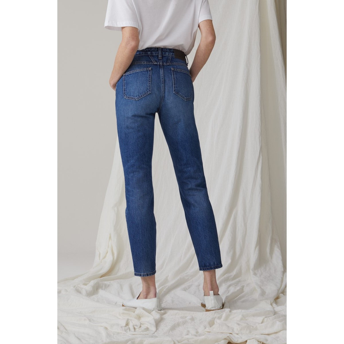 Jean Closed Baker High - Bleu Moyen - Femme