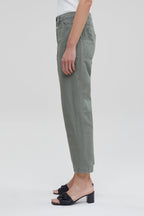 Pantalon Relaxed En Lin - Vert - Femme