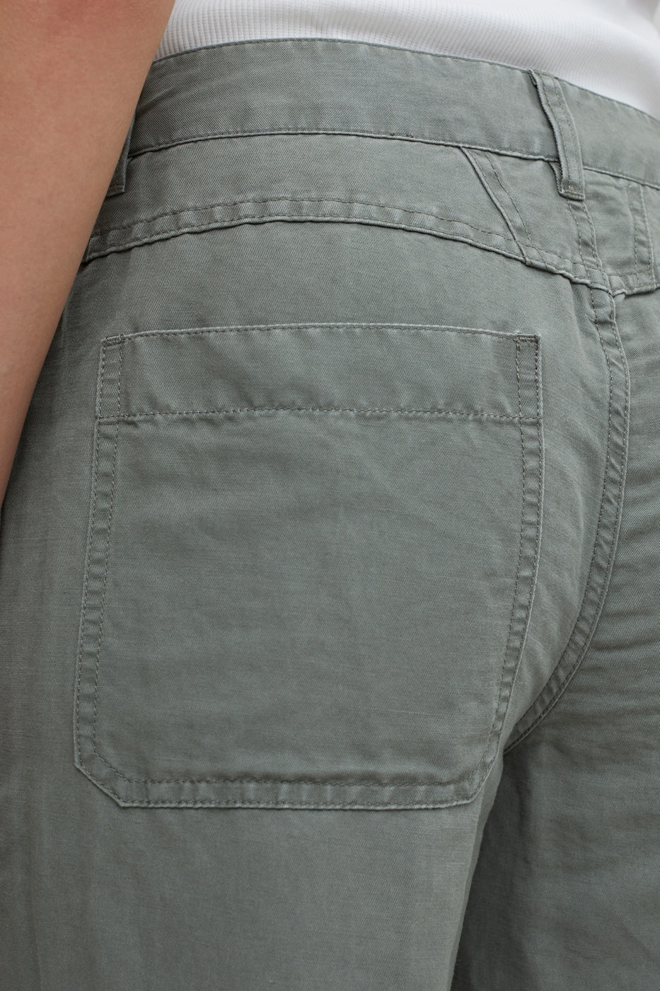 Pantalon Relaxed En Lin - Vert - Femme