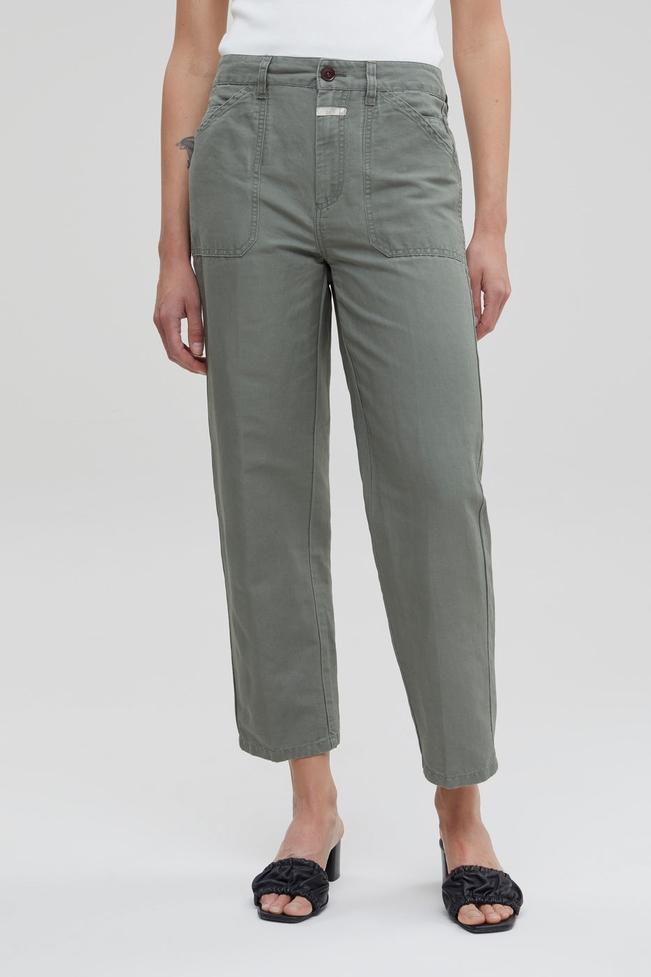 Pantalon Relaxed En Lin - Vert - Femme