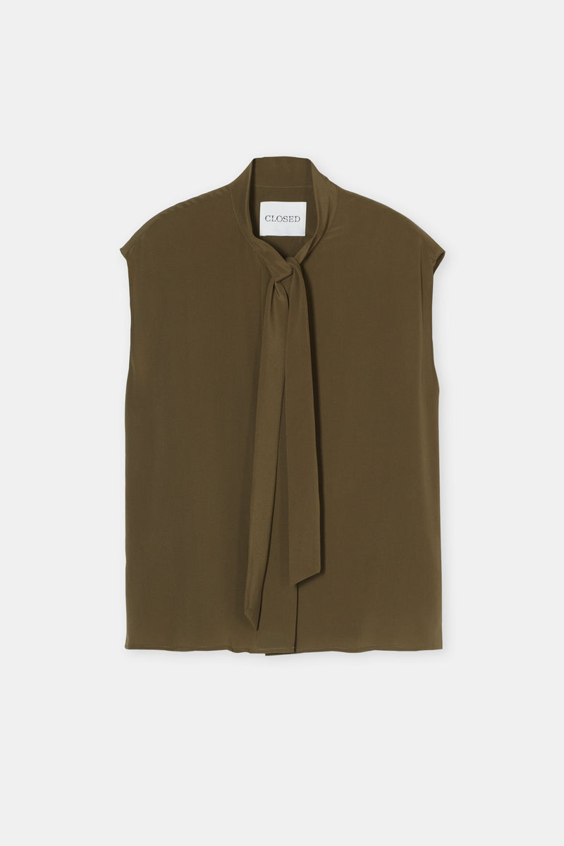 Haut Sans Manche À Nœud Papillon - Ver Green - Femme