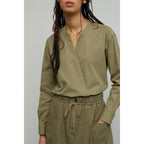 Camisa Closed blanca - sombra verde - mujer