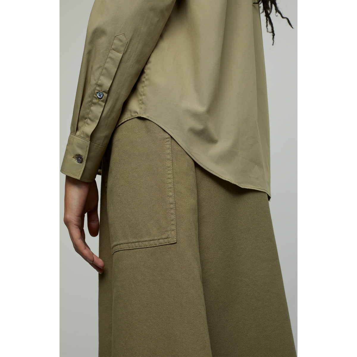 Camisa Closed blanca - sombra verde - mujer
